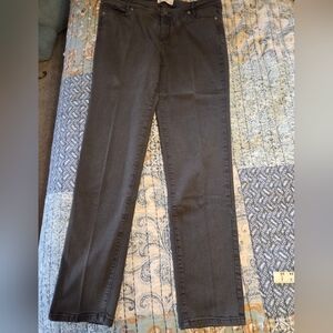 J. Jill Charcoal Green Slim Boyfriend Jeans 12 Tall